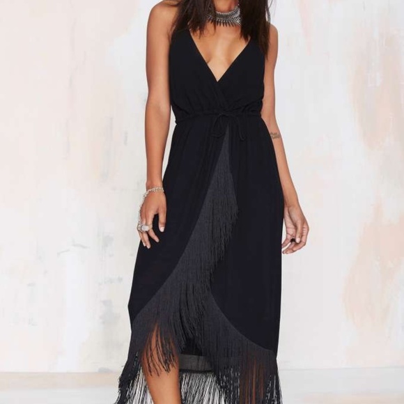 wrap fringe dress